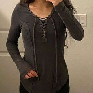 Free people lace up long sleeve